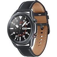 Samsung Galaxy Watch3 45 mm roestvrijstalen behuizing zwart met zwarte leren polsband [Wifi]