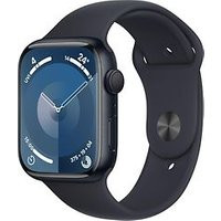 Apple Watch Series 9 45 mm aluminium kast middernacht op sportbandje S/M middernacht [Wi-Fi]