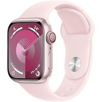 Apple Watch Series 9 41 mm aluminium kast roze op sportbandje S/M lichtroze [Wi-Fi + Cellular]