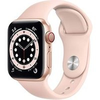 Apple Watch Series 6 40 mm kast van goud aluminium met roze sportbandje [wifi + cellular]