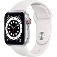 Apple Watch Series 6 40 mm kast van zilver aluminium met wit sportbandje [wifi + cellular]
