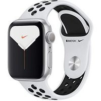 Apple Watch Nike Series 5 40 mm aluminium kast zilver op sportbandje van Nike pure platinum/zwart [wifi]