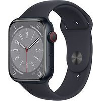 Apple Watch Series 8 45 mm kast van middernacht aluminium op zwart geweven sportbandje [Wi-Fi + Cellular]