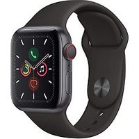 Apple Watch Series 5 40 mm aluminium kast space grey op sportbandje zwart [wifi + cellular]
