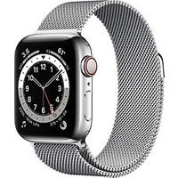 Apple Watch Series 6 40 mm kast van zilver roestvrij staal met zilver Milanees bandje [wifi + cellular]