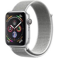 Apple Watch Series 4 44 mm aluminium zilver met geweven sportbandje [wifi] grijs