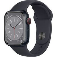 Apple Watch Series 8 41 mm kast van middernacht aluminium op zwart geweven sportbandje [Wi-Fi + Cellular]
