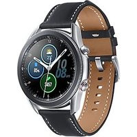Samsung Galaxy Watch3 45 mm roestvrijstalen behuizing zilver met zwarte leren polsband [Wifi]