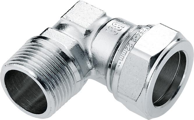 Bonfix knelkoppeling - knie - buitendraad - 3/8” x 12mm - Vertint Messing