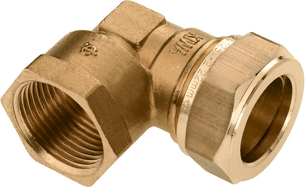 Bonfix knelkoppeling - knie - binnendraad - 3/8” x 10mm - Messing
