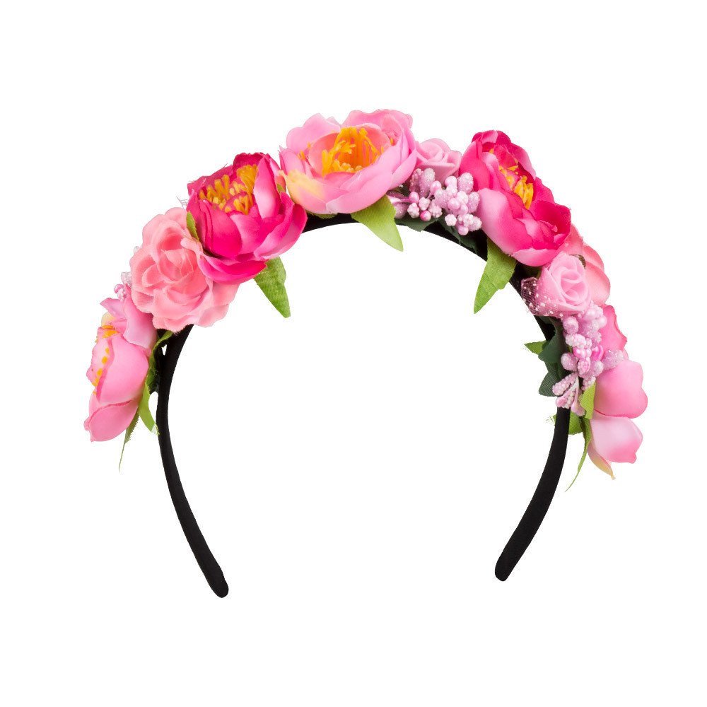 Carnaval verkleed Tiara/diadeem - Tropische bloemen - dames/meisjes - Fantasy/Tropical/Hawaii thema