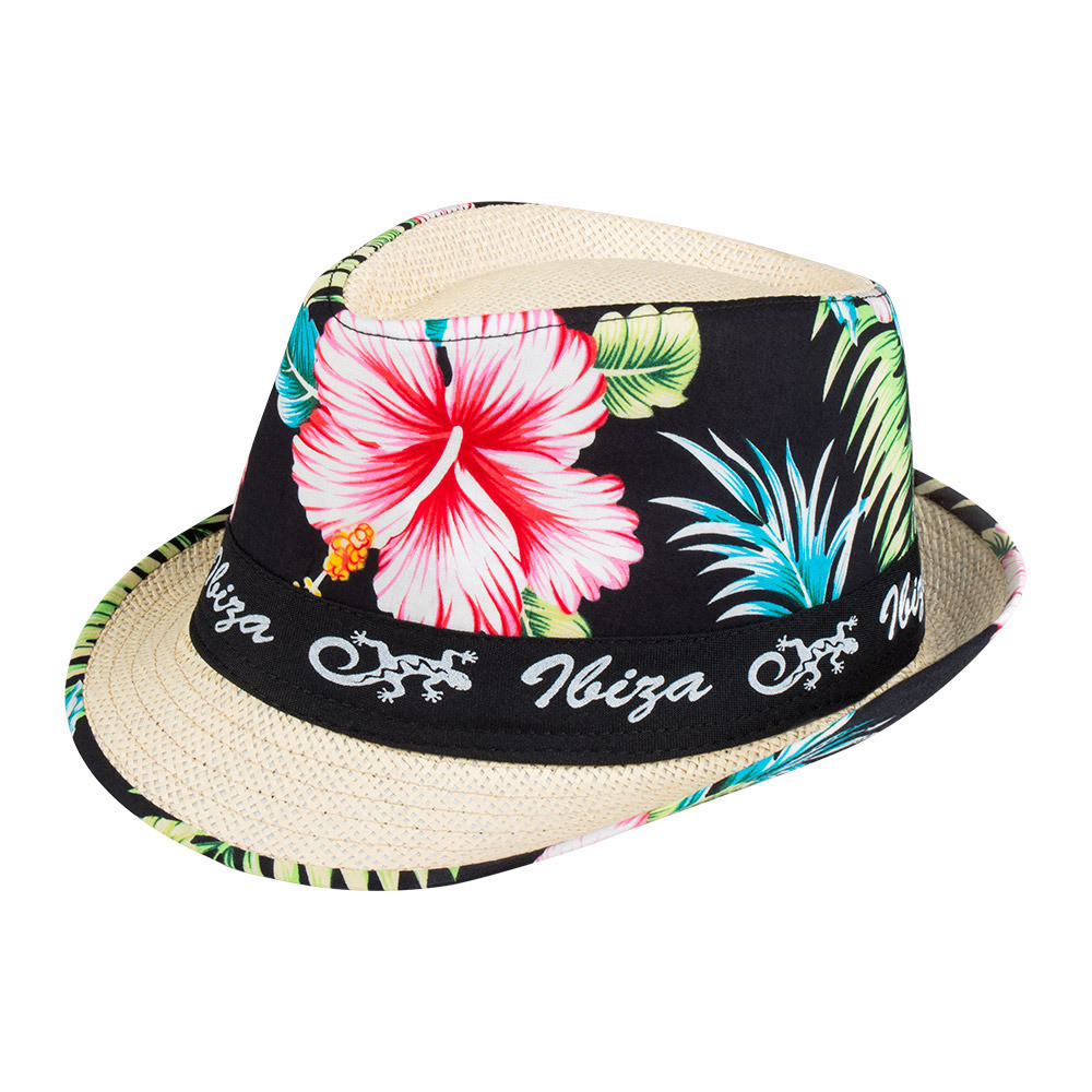 Toppers - Verkleed hoedje voor Tropical Hawaii party - bloemen print - volwassenen - Carnaval/thema feest