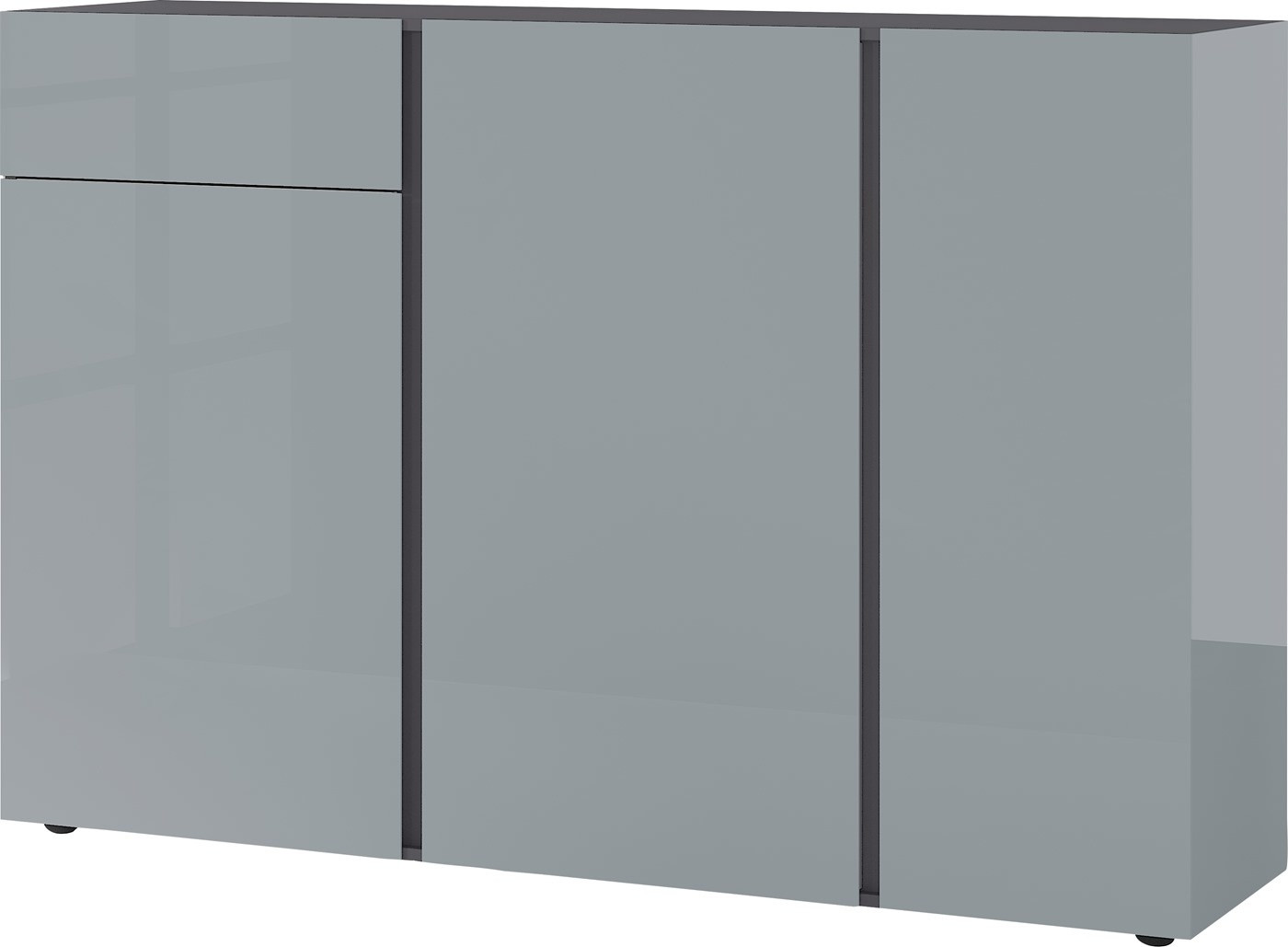 Dressoir Mesa 152 cm breed in grafiet met zilvergrijs