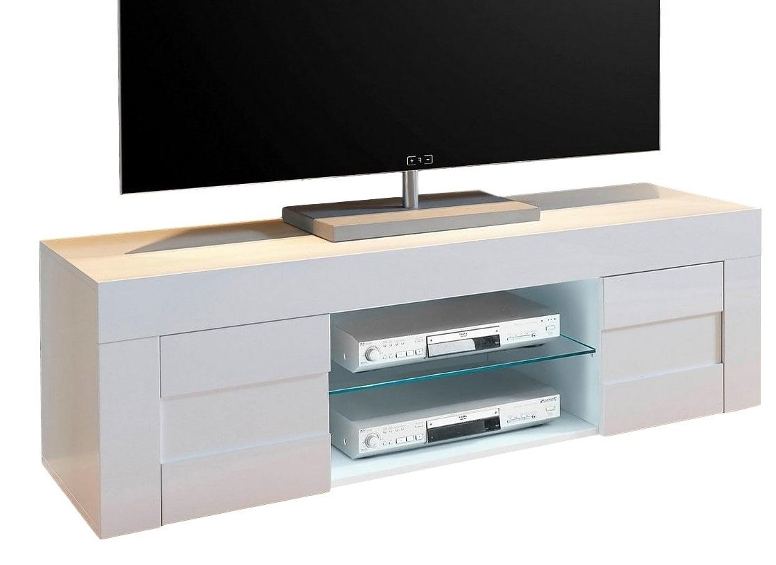 Tv-meubel Easy 138 cm breed - hoogglans wit