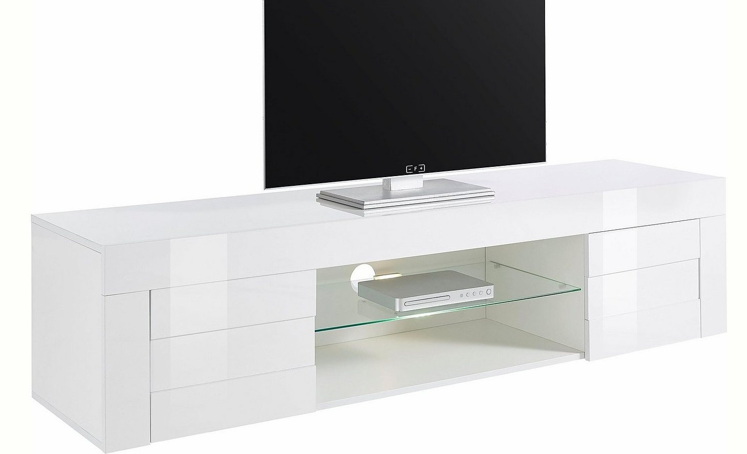 Tv-meubel Easy 181 cm breed in hoogglans wit