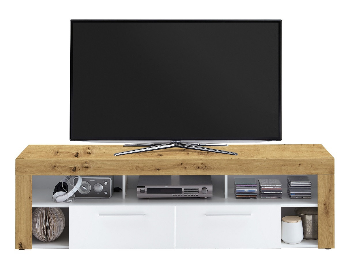 Tv-meubel Raymond 180 cm breed artisan eiken met wit