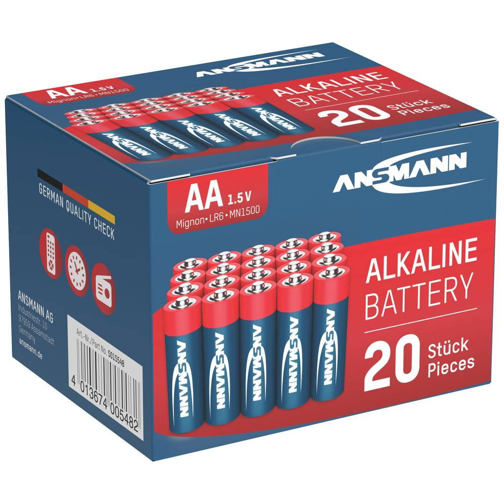 Ansmann LR06 Red-Line AA batterij (penlite) Alkaline 1.5 V 20 stuk(s)