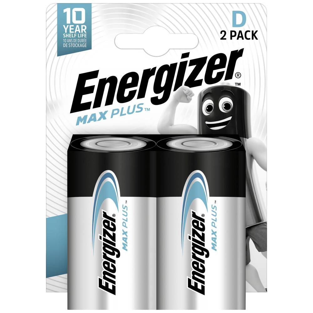 D batterij (mono) Energizer Max Plus Alkaline 1.5 V 2 stuk(s)