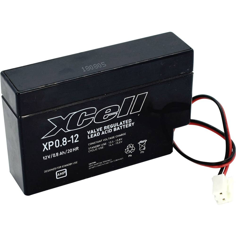 XCell XP0.812JST Loodaccu 12 V 0.8 Ah Loodvlies (AGM) (b x h x d) 96 x 62 x 25 mm JST connector Onderhoudsvrij