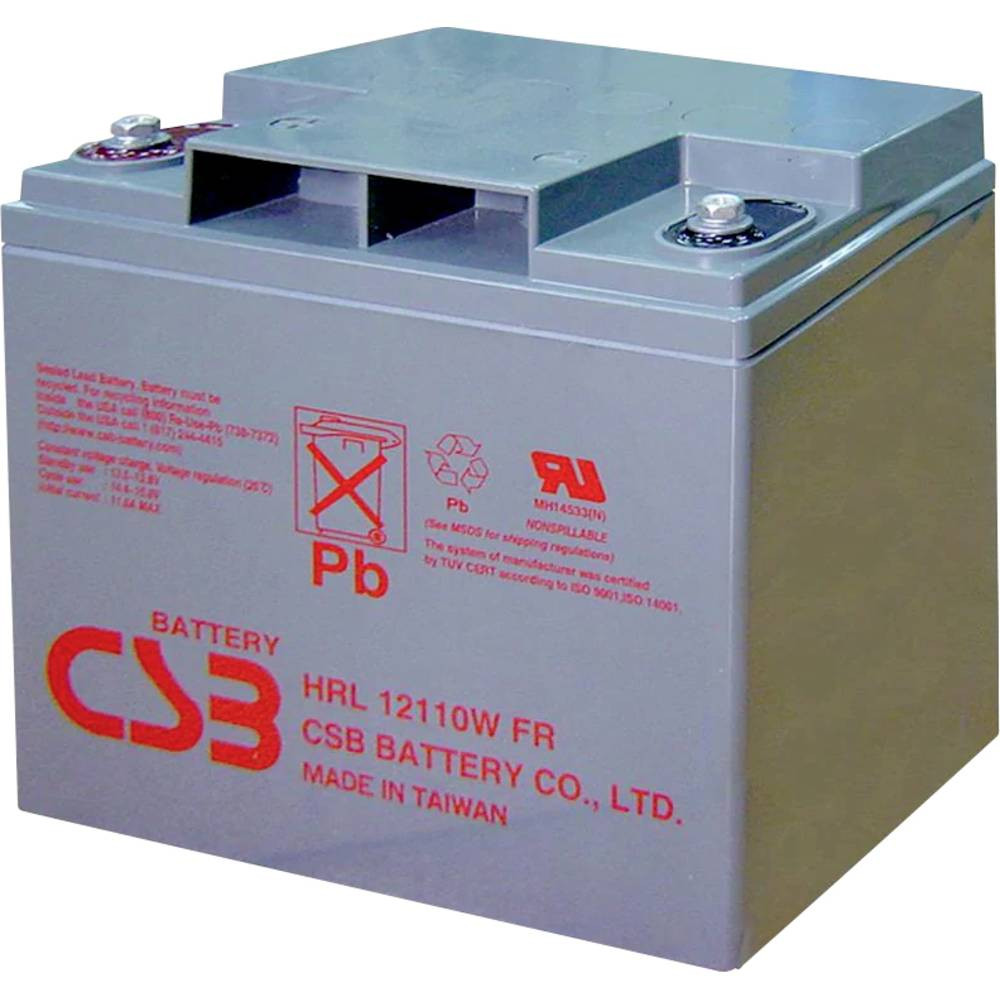 CSB Battery HRL 12110W high-rate longlife Loodaccu 12 V 28 Ah Loodvlies (AGM) (b x h x d) 166 x 175 x 125 mm M5-schroefaansluiting Onderhoudsvrij, Geringe
