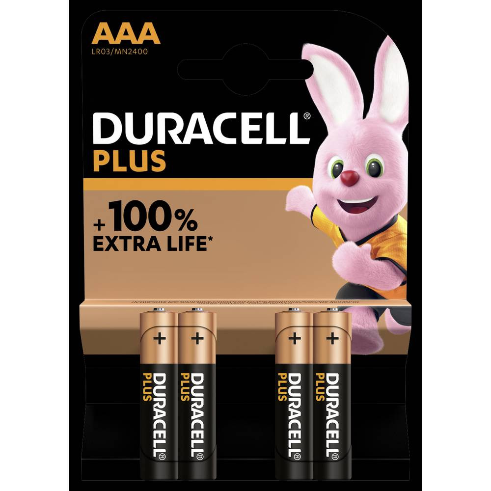 Duracell Plus-AAA K4 AAA batterij (potlood) Alkaline 1.5 V 4 stuk(s)