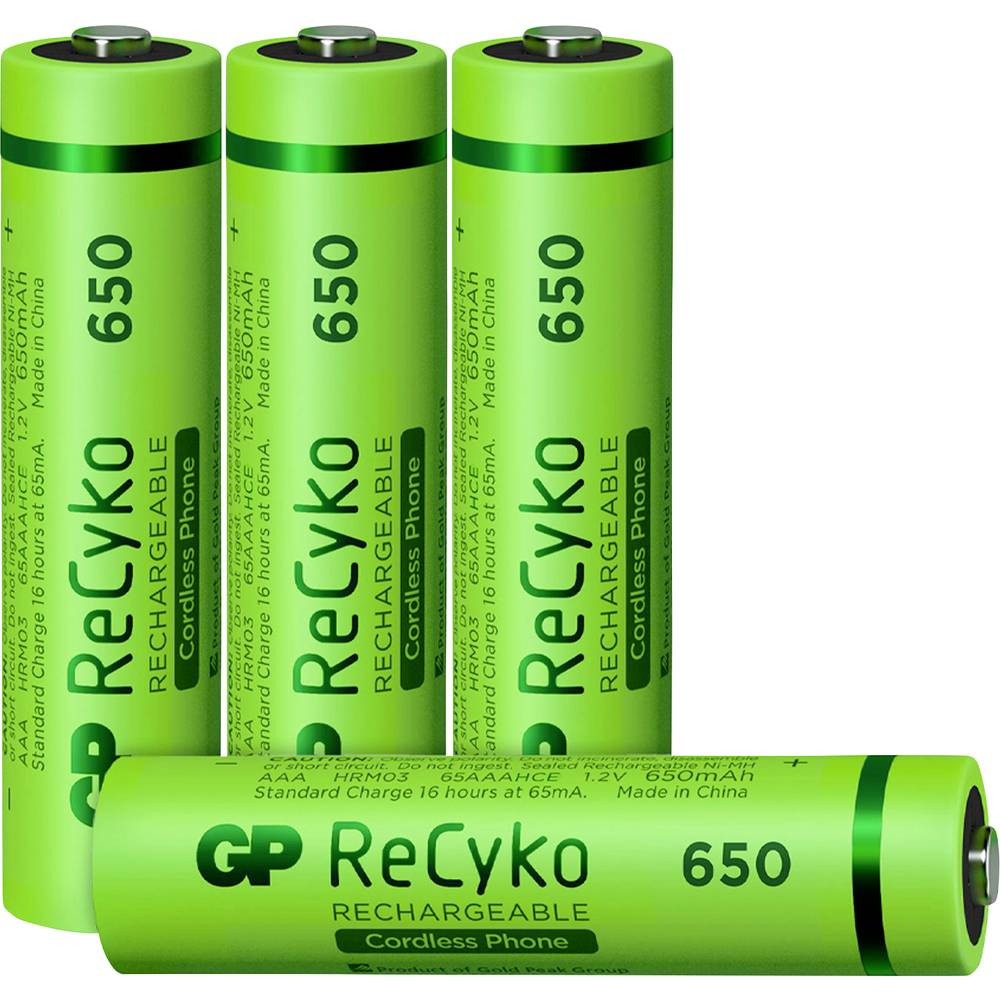 GP Batteries GPRCK65AAA570C4 Oplaadbare AAA batterij (potlood) NiMH 650 mAh 1.2 V 4 stuk(s)
