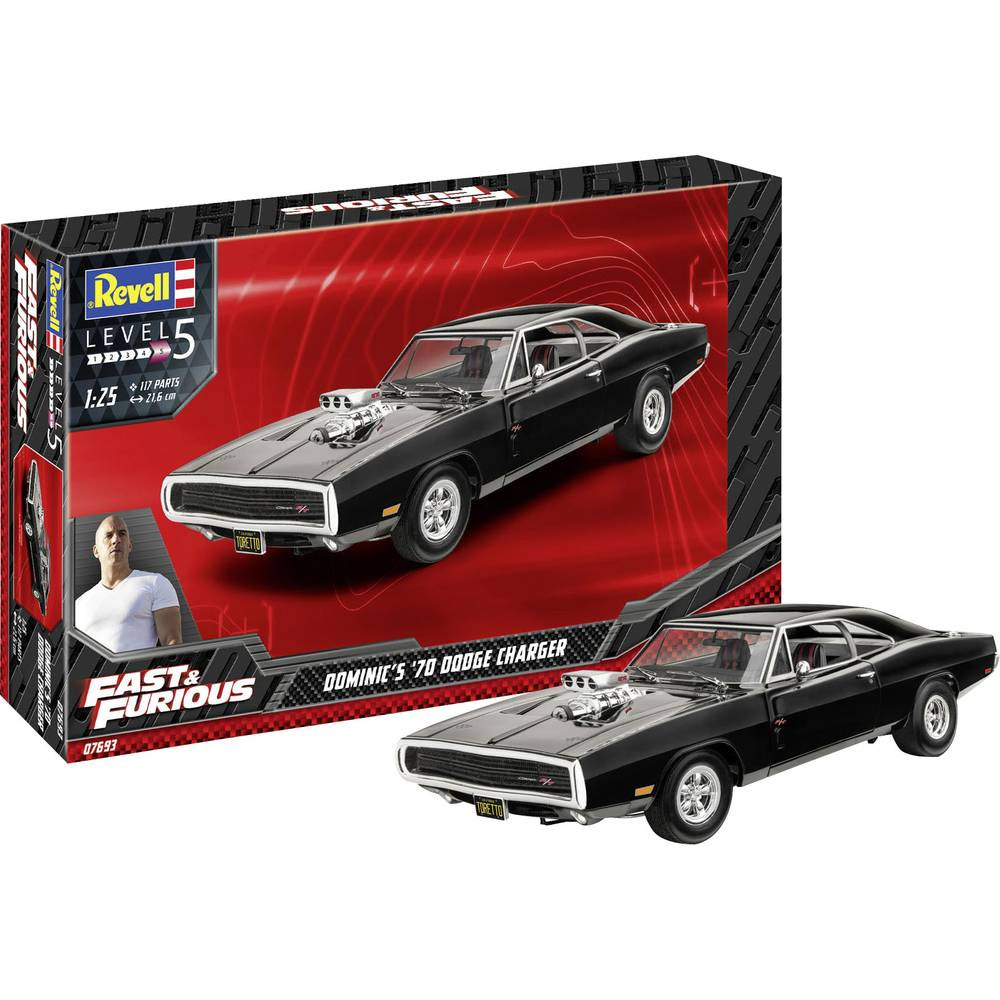 Revell RV 1:24 Fast & Furious - Dominics 1970 Dodge Charger 1:24 Auto