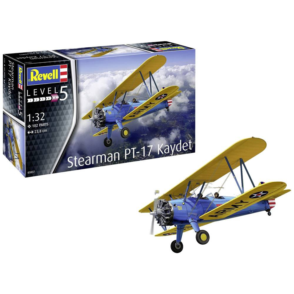 Revell 03837 Stearman PT-17 Kaydet Vliegtuig (bouwpakket) 1:32