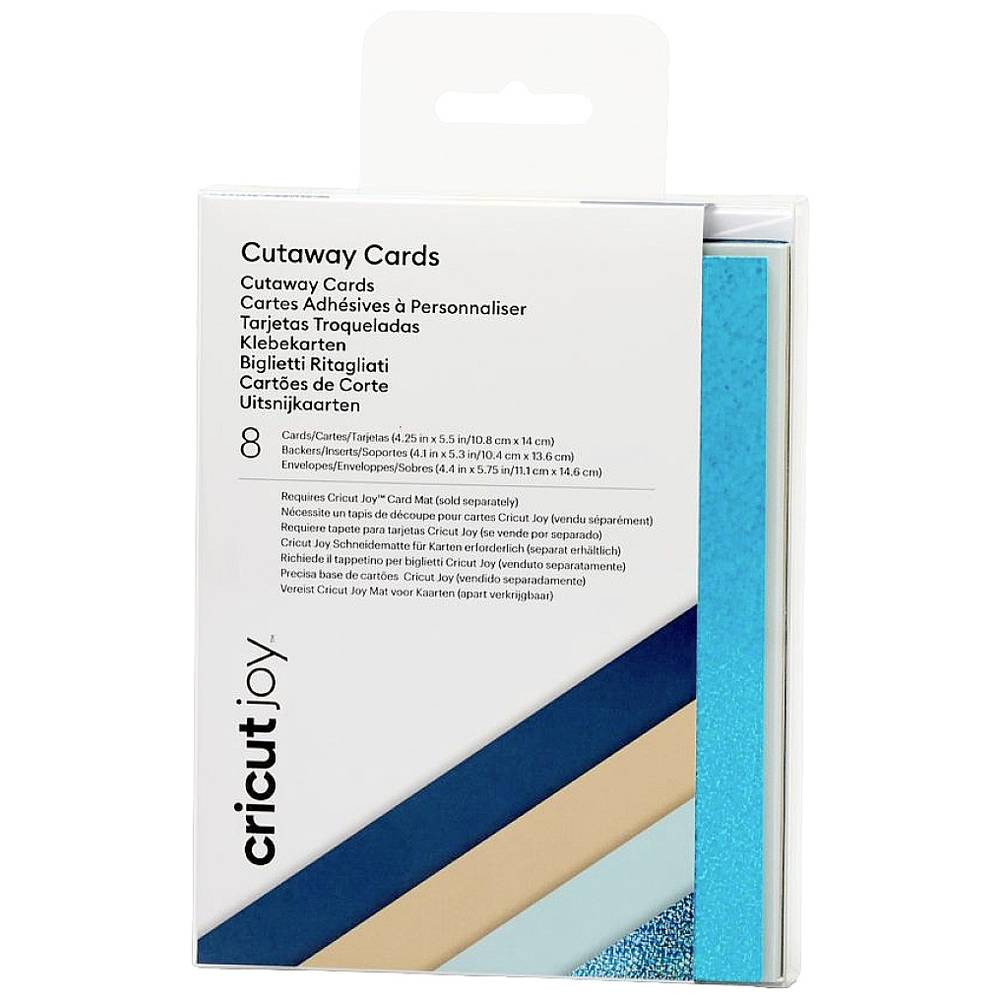 Cricut Joy™ Cutaway Cards Kaartenset Beige, Turquoise (glanzend), Donkerblauw, Lichtblauw