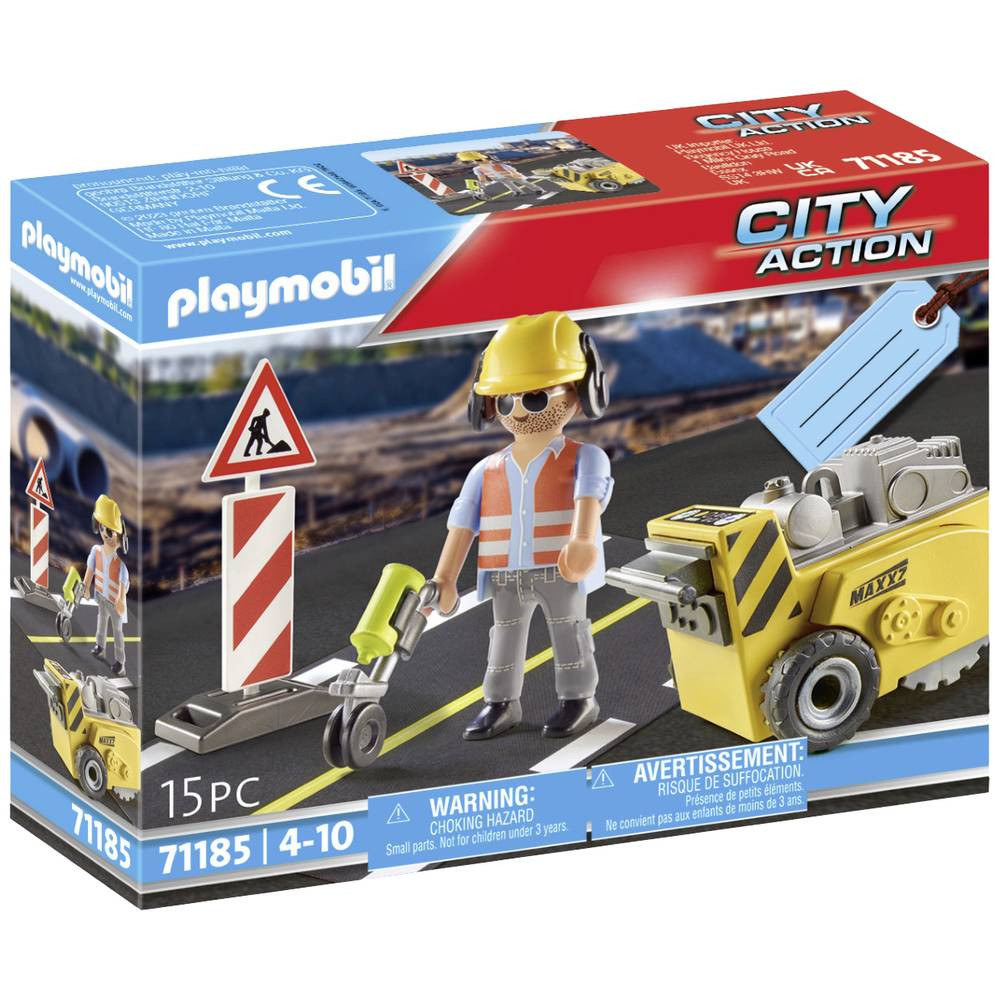 Playmobil City Action Bouwvakker met kantfrees 71185