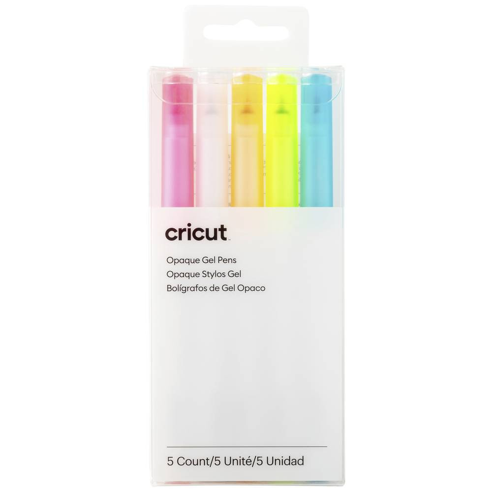 Cricut Joy™ Gel 1,0 mm, 5er Stiftset Wit, Blauw, Geel, Oranje, Pink