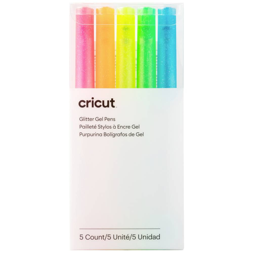 Cricut Glitzer Gel 0,8mm, 5er Stiftset Neon