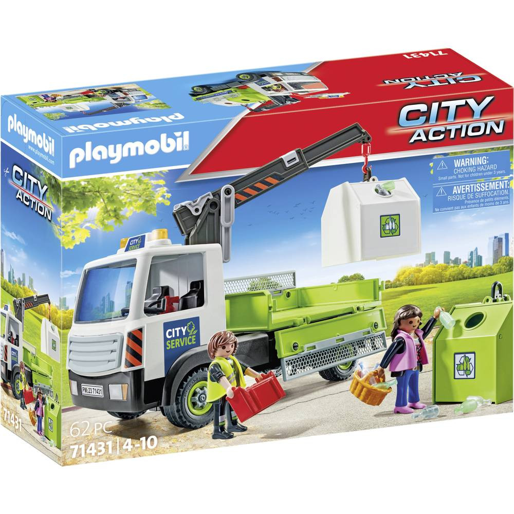 Playmobil City Action Vrachtwagen met oud glas en container 71431