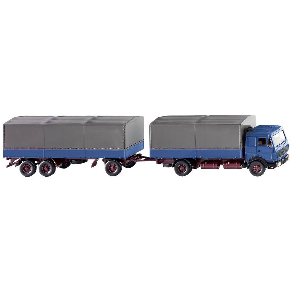 Wiking 0455 01 H0 Vrachtwagen Mercedes Benz Vrachtwagen met aanhanger NG, azuurblauw