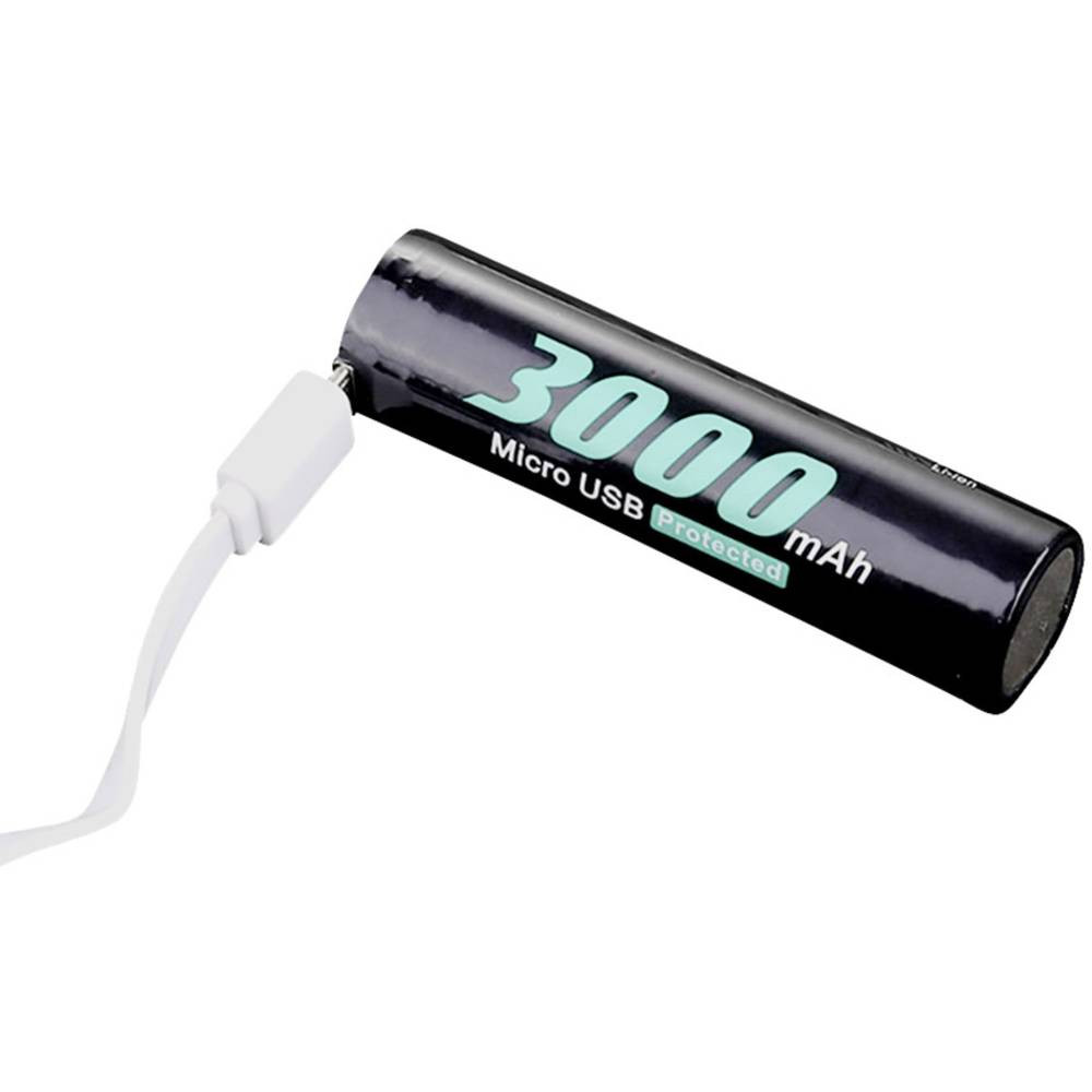 Soshine 18650USB-3.7-3000 Oplaadbare batterij (micro-USB) 18650 Li-ion 3.6 V 3000 mAh