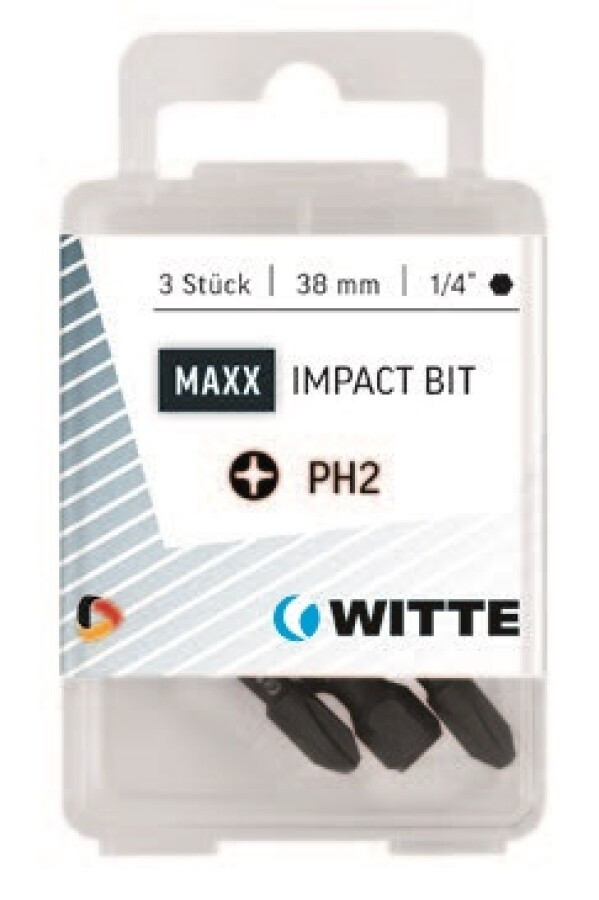 Witte phillips bit MAXX Impact [3x] - 1/4&apos;&apos; - PH 1 - 38mm