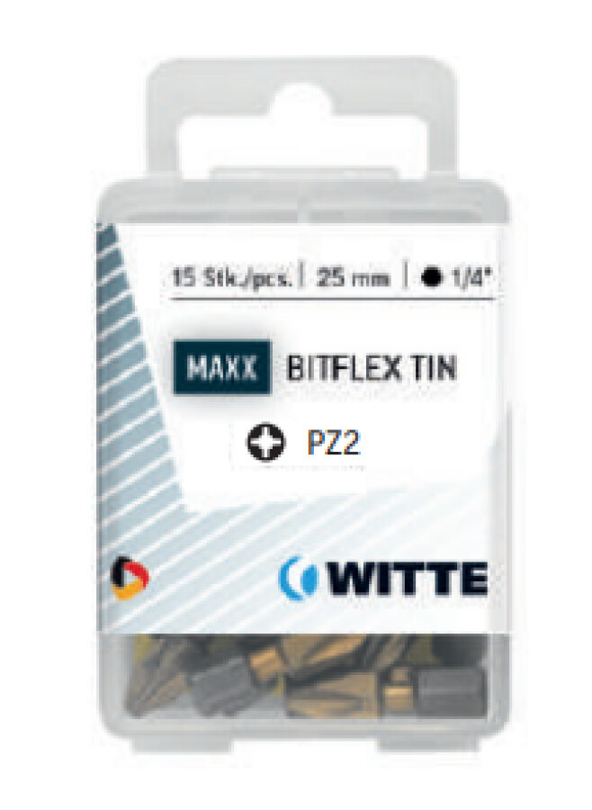 Witte pozidriv bits MAXX Bitflex tin [5x] - 1/4&apos;&apos; - PZ 1 - 25 mm