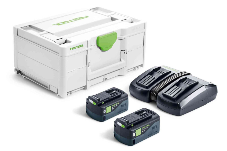 Festool energieset - SYS 18V 2x5,0/TCL 6 DUO - 2x 5.0 Ah accu&apos;s en lader incl. systainer