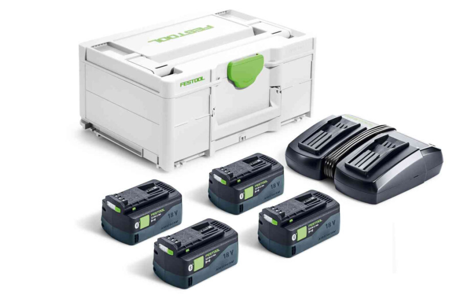 Festool energieset - SYS 18V 4x5,0/TCL 6 DUO - 4x 5.0 Ah accu&apos;s en lader incl. systainer