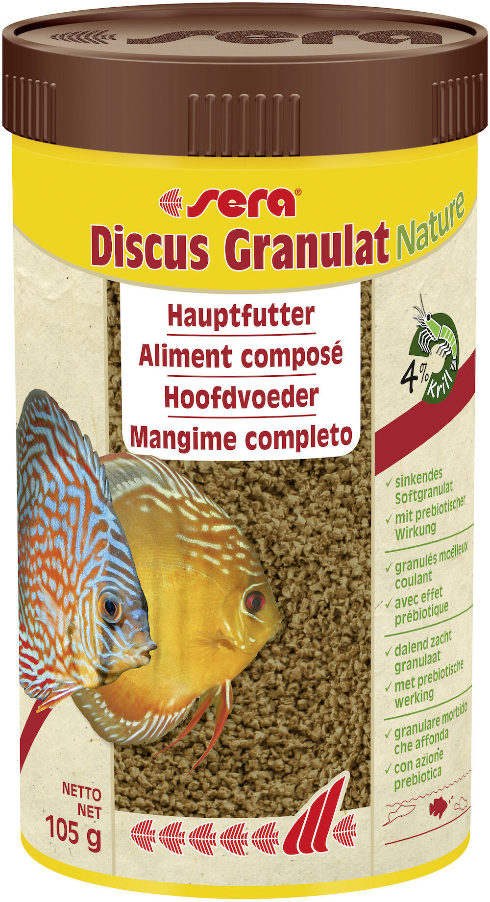 Sera Discus Granulat Nature 250ml - Natuurlijk Granulaatvoer voor Discusvissen en Siervissen