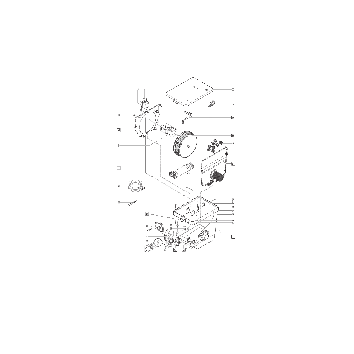 Buis vlotterschakelaar gravity Compact