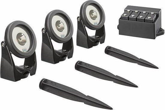 Oase LunAqua Power LED Set 3 - Energiezuinige 5W Vijververlichting, 5m Kabel, IP68 Waterdicht, 36K uur