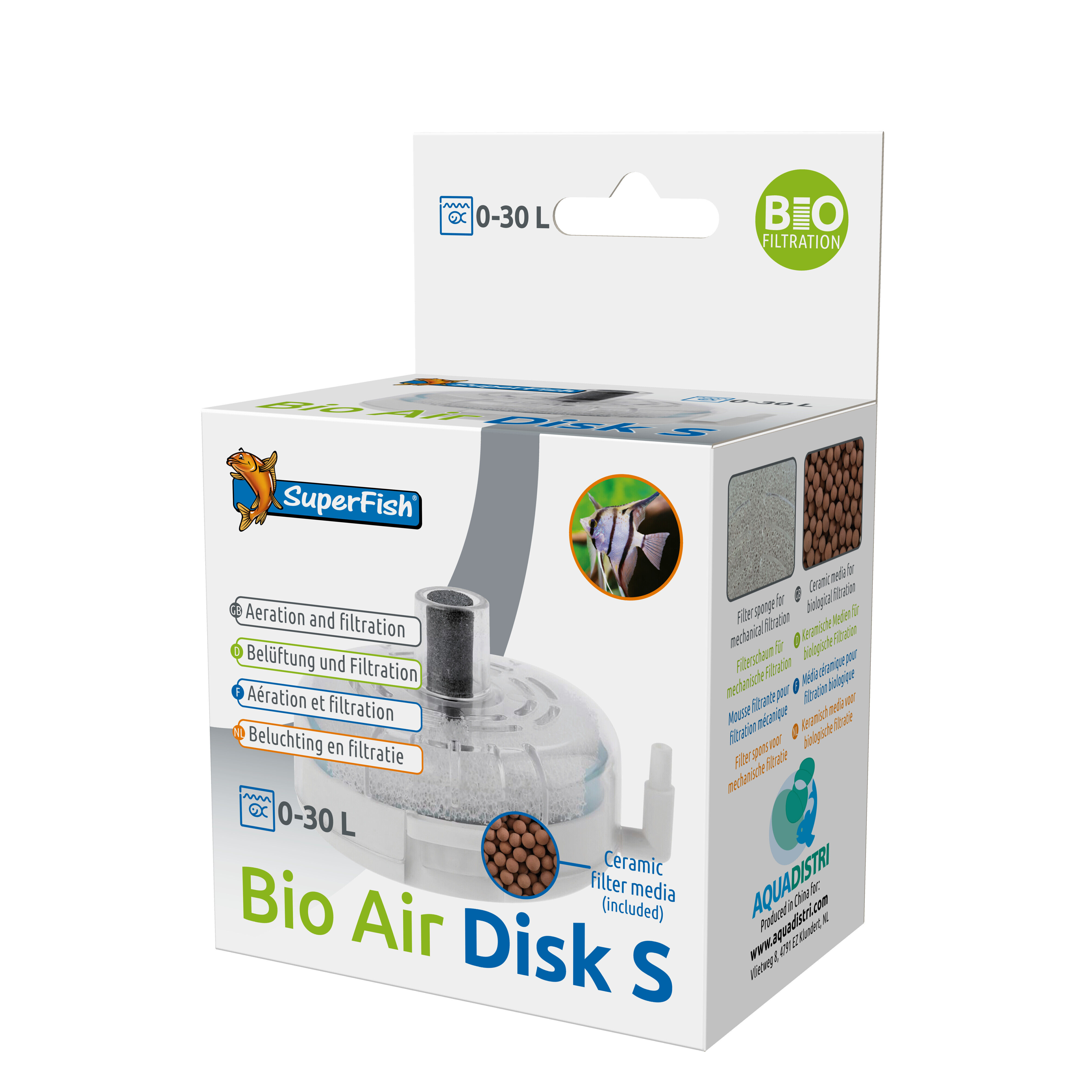 Superfish Bio Air Disk S Zuurstofschijf - Biologische/Mechanische Filter voor Aquarium