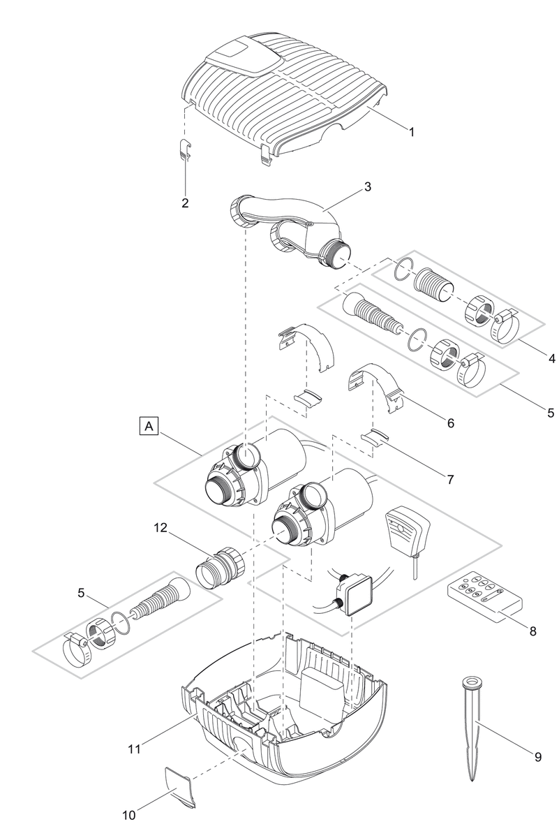 Filterschaal onder AquaMax Twin