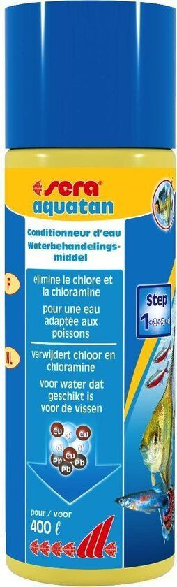 Sera Aquatan 100 ml - Snelle Waterbehandeling Aquarium, Neutraliseert Chloor & Metalen