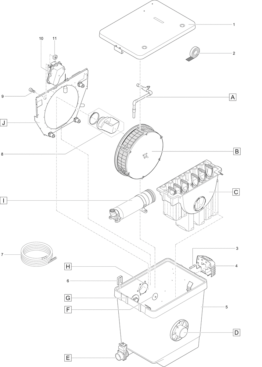 Verv. houder trommellagering