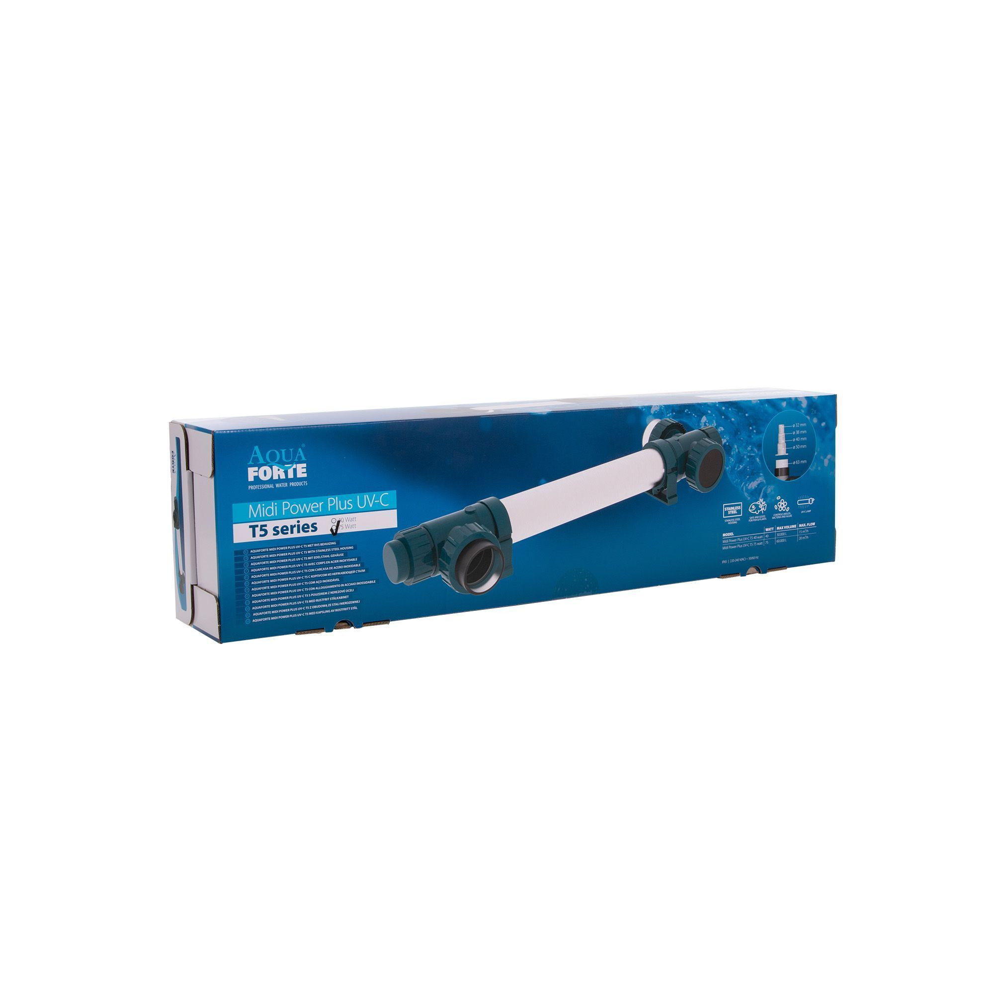 Aquaforte Midi Power Plus 40W UV-C Vijverunit - Effectieve Desinfectie, RVS, helder tot 30m³