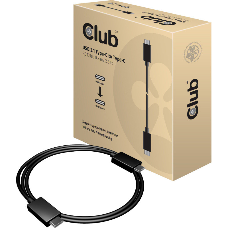 USB 3.1 Type C Kabel, 0.8m Kabel