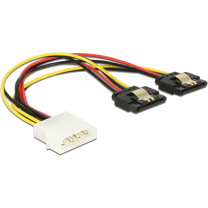 Power Molex 4-pin male > 2 x SATA 15-pin Splitterkabel