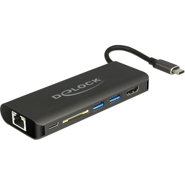 USB Type-C 3.1 Docking Station HDMI 4K 30 Hz, Gigabit LAN en USB PD functie Dockingstation